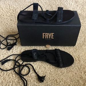 Frye Women’s black leather sandals